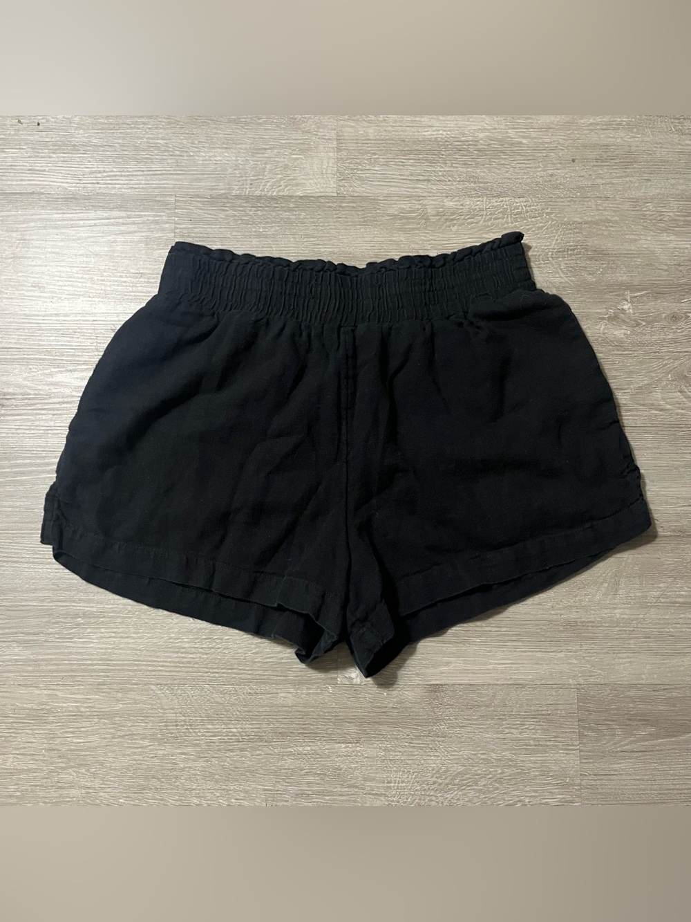 Black Women's Elastic-Waist Casual Shorts